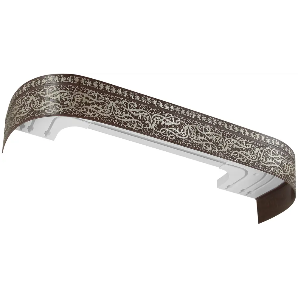 Карниз трехрядный составной Прима 200 пластик цвет темный дуб DOMLEGRAND STLM-2073426