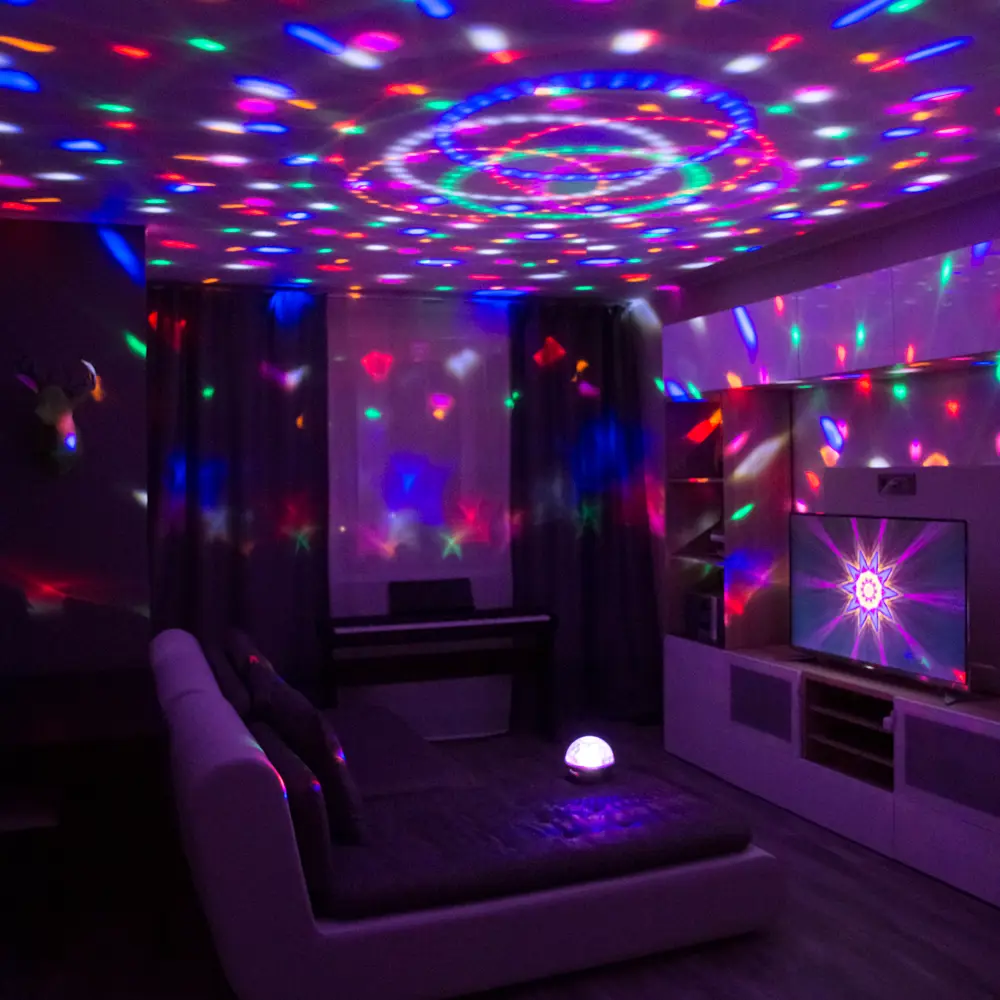 Диско-шар светодиодный 18x15 см 6 LED мультисвет MP3 SD пульт ДУ BALANCE STLM-2077311 - Вид №9