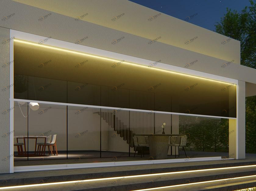 RGM Раздвижное стекло с шторкой или москитной сеткой sun-id-1439648