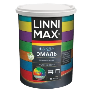 Эмаль универсальная LINNIMAX Аква шелковисто-матовая, белая база под колеровку 0.9 л 89379706