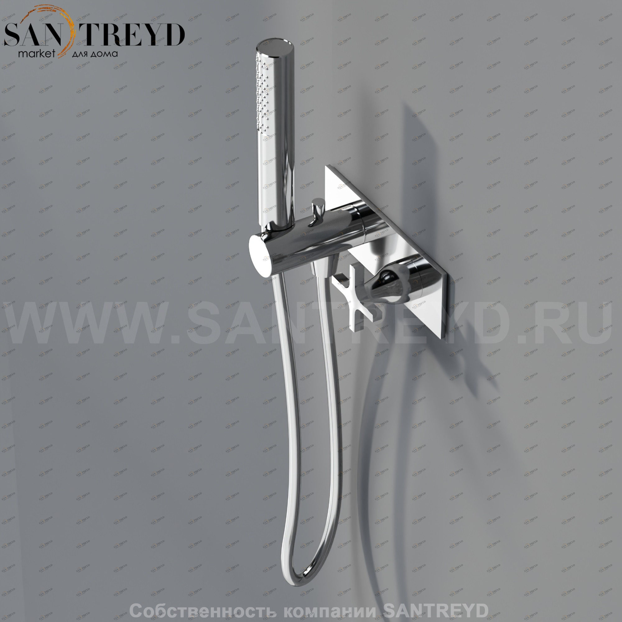 Смеситель в ручным душем ARUB1075S MEMORY для ванны хромированный Agape