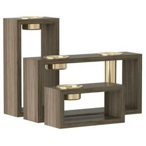 Набор подсвечников Compose, темный дуб