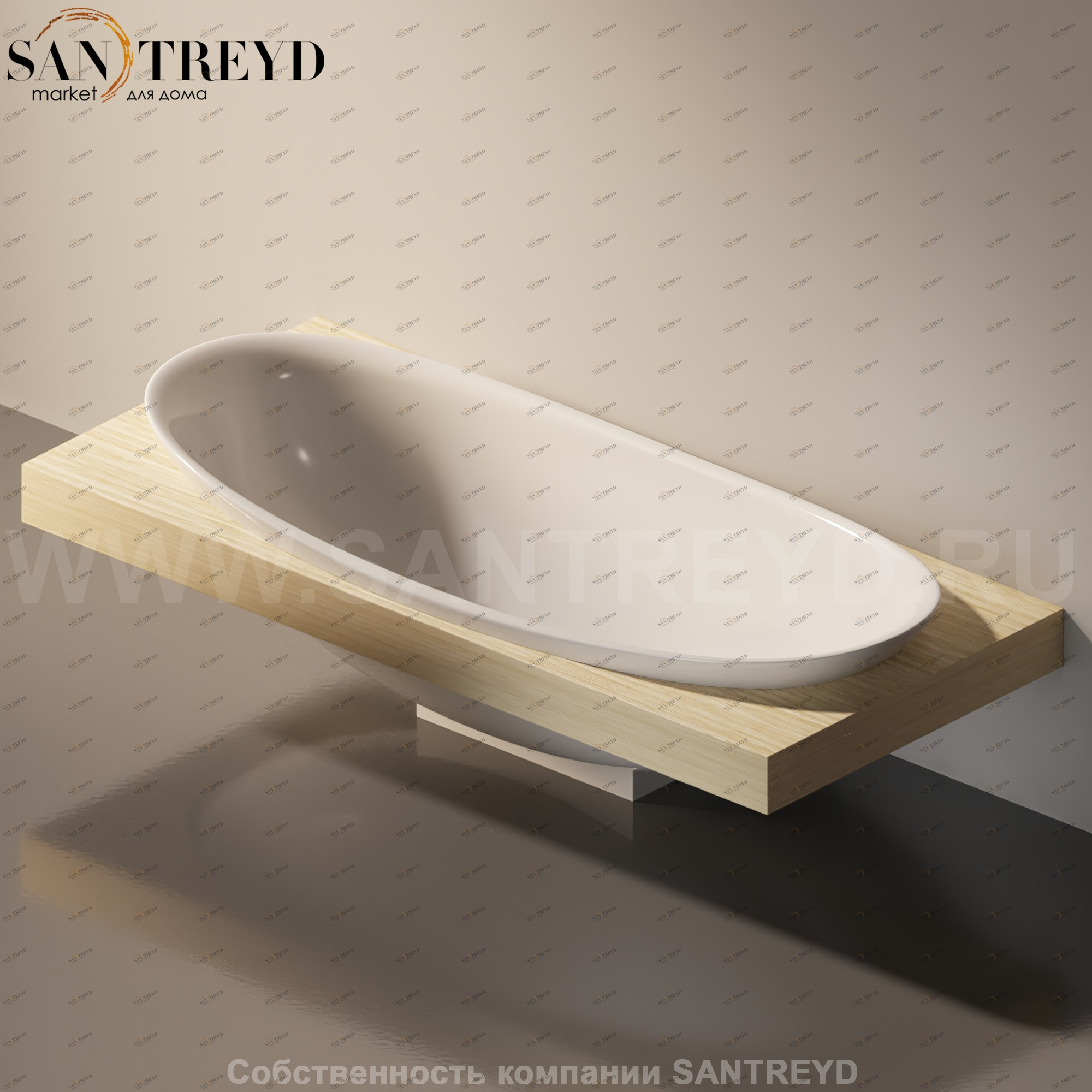 Flaminia IO e SI Столешница с отверстием под ванну от 200 до 250 см светлый дуб IO84M2.WL Ceramica Flaminia IO84M2WL