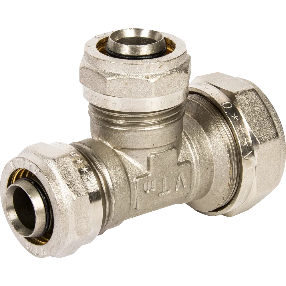 Тройник переходной Valtec 32x26x26 мм никелированная латунь VTM.331 10519279 STLM-2202739 