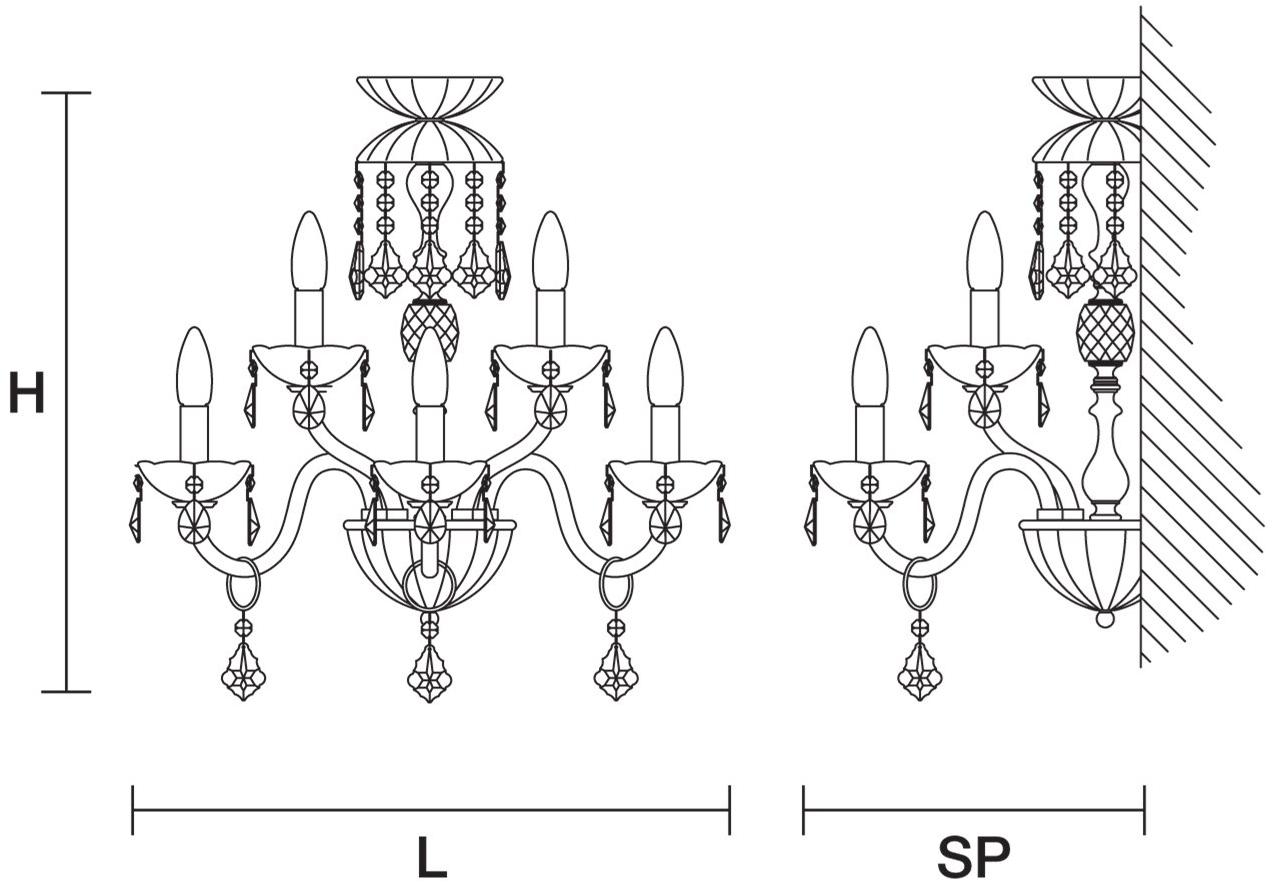 Masiero Бра из дутого стекла с кристаллами Glass sun-id-1378828 - Вид №3