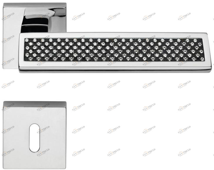 LINEA CALI' Ручка из хромированной латуни с кристаллами Swarovski® с накладкой Riflesso black sun-id-1397429