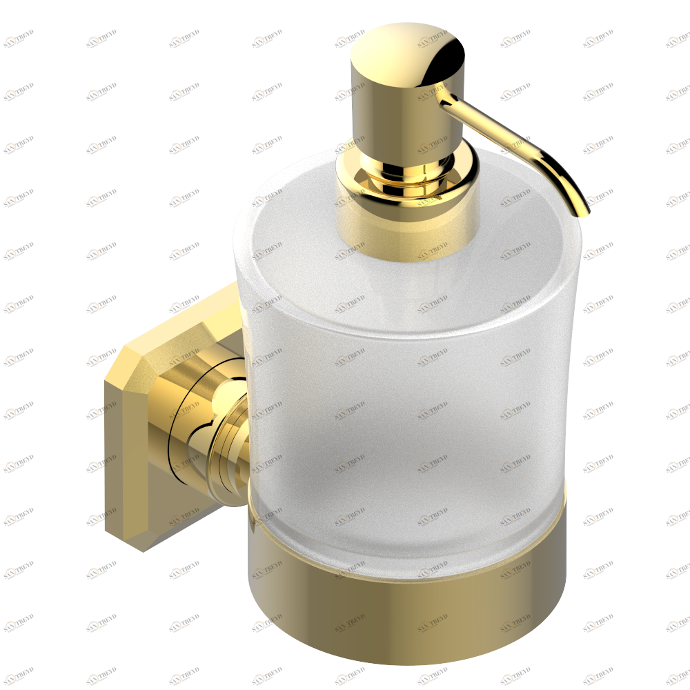 A2M-613 Дозатор для жидкого мыла настенный Thg-paris Metropolis с рукоятками с чёрным хрусталём Покрытие PVD золотистый цвет A2M-613 CAT.F