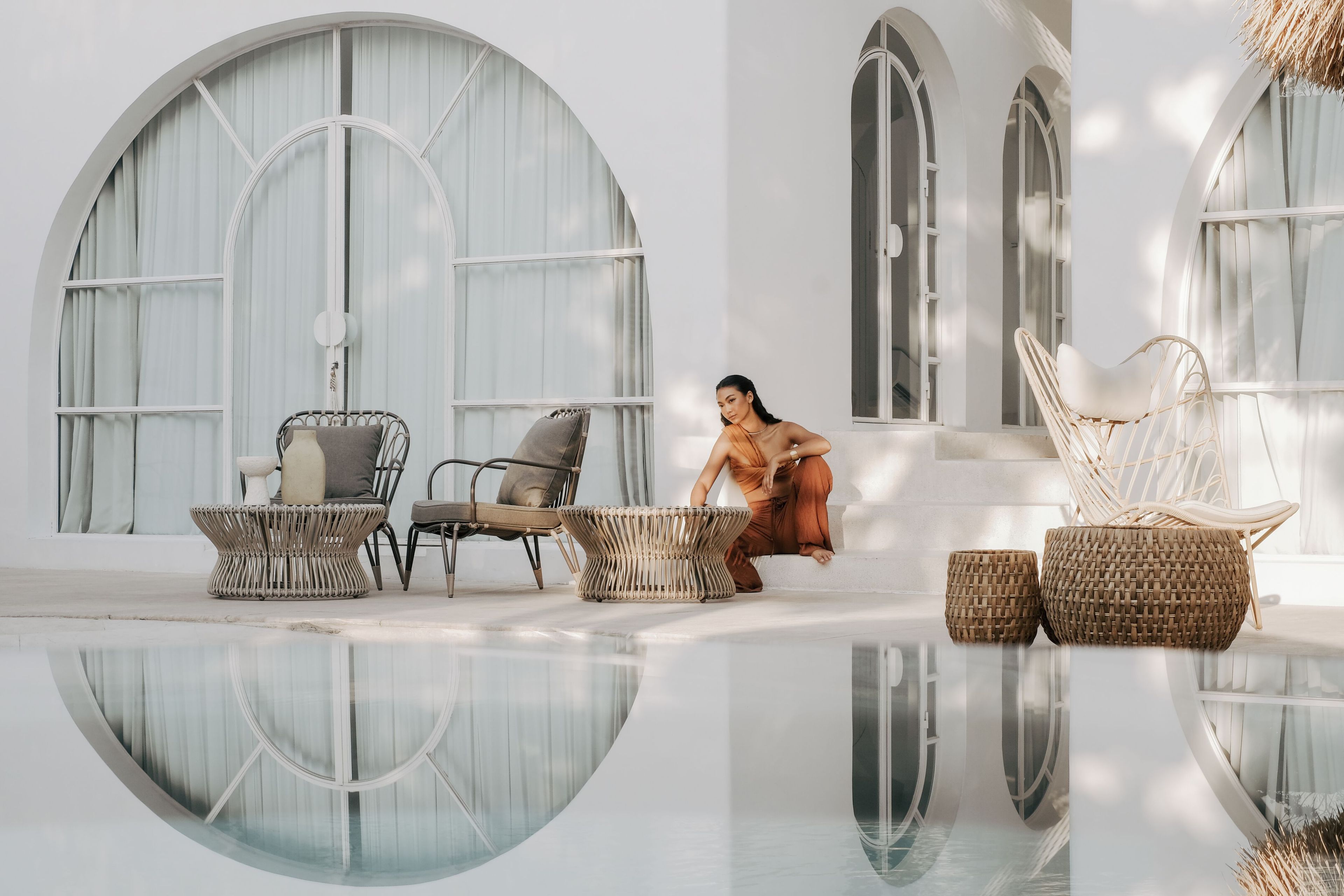 Круглый деревянный и стеклянный садовый журнальный столик cbdesign Capriccio ARCH-00140644 - Вид №13