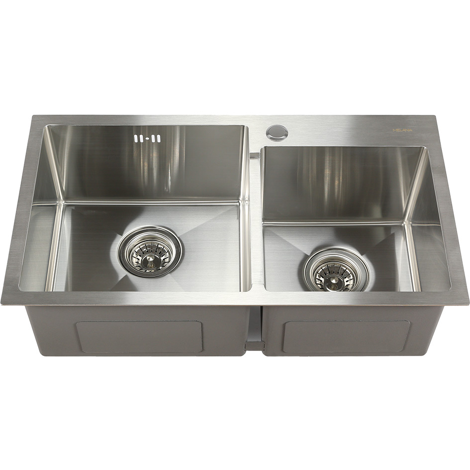 Мойка S7240H MELANA ProfLine 3,0/220 САТИН 2-я чаша, врезная прямоугольная S7240H S7240H сатин