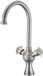 Смеситель ZorG Antic A 2004K-SL для кухонной мойки, серебро