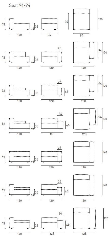 Living Divani Модульный диван со съемным чехлом Neowall sun-id-1434365 - Вид №6