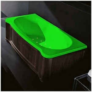 Ванна Gruppo treesse New Classic Young STA-V674C-SX-WV-ZEZ зелёная с золотой фурнитурой с аэромассажем прямоугольная левая дерево венге