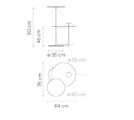 Металлическая светодиодная напольная лампа с полкой Vibia ARCH-00094273 - Вид №3