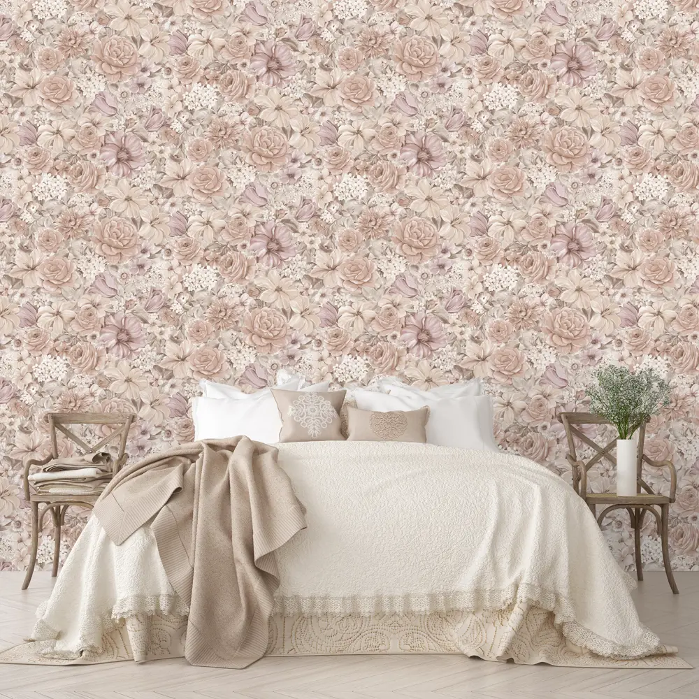 Обои флизелиновые 1,06х10 м цвет бежевый ED1110-06 81961328 STLM-2136782 EURO DECOR Bagatelle - Вид №3