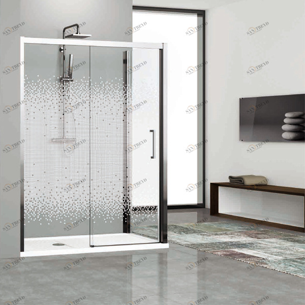 Душевой уголок 160x100 KUADRA 2P+F Novellini KUADRA с принтом Ravenna KUAD2P156S51KKUADF9651KKUAD2P156D51KKUADF9651K