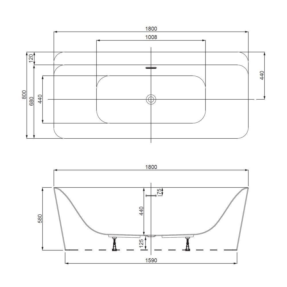 Акриловая отдельно стоящая ванна JAQUAR Laguna ARCH-00071751 - Вид №3