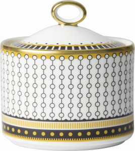 10650453 Royal Crown Derby Сахарница Royal Crown Derby "Вибрации" (Oscillate, Onyx) 170мл Фарфор костяной