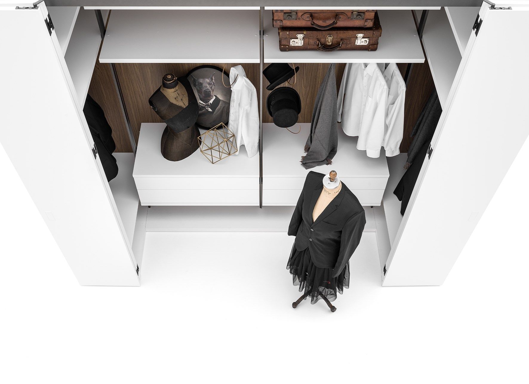 Шкаф из дерева и стекла Caccaro гардеробная ARCH-00043967 - Вид №10