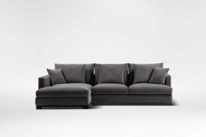 Тканевый диван с полуостровом