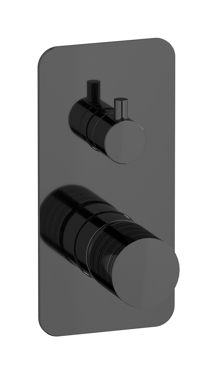 Внешние части встроенного в стену смесителя на 3 потребителя WE ARE IB vn202mb Black Chrome Vinile