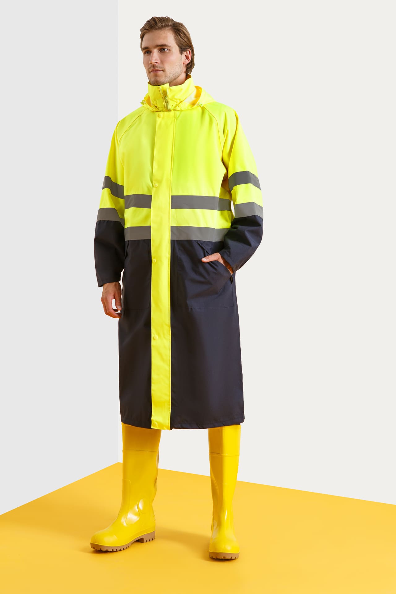 5040615 Плащ Альбатрос + УЦЕНКА лимонный темно-синий  Непромокаемая спецодежда  размер XXXL  - Вид №3