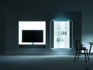 Caccaro Гардероб с подставкой под телевизор и витриной Roomy