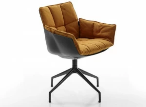 B&B Italia Стул на козелке из ткани с подлокотниками Husk