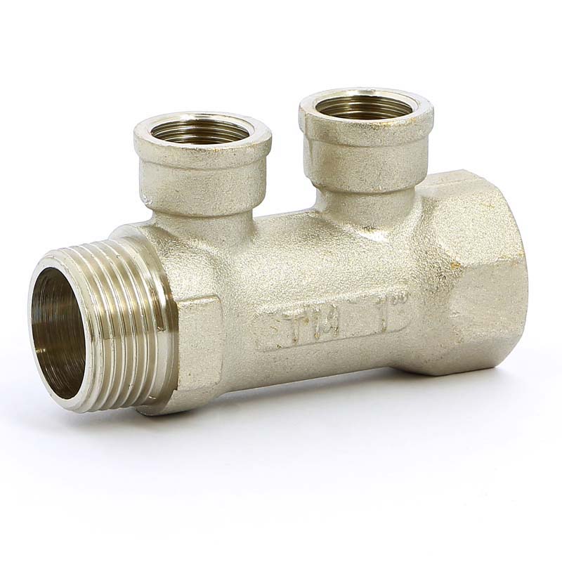 Коллектор НВ 1" никелированный TIEMME 2 выхода 1/2"В 36мм 1910082 - Вид №5