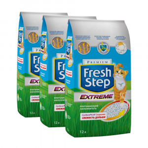 Т00001992*3 Наполнитель для кошачьего туалета с тройным контролем запаха впитывающий 12 литров (упаковка - 3 шт) Fresh Step
