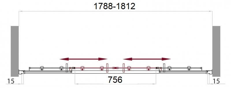 UNO-195-VF-2-180/140-C-Cr Душевое ограждения на борт вынны BELBAGNO Китай - Вид №4