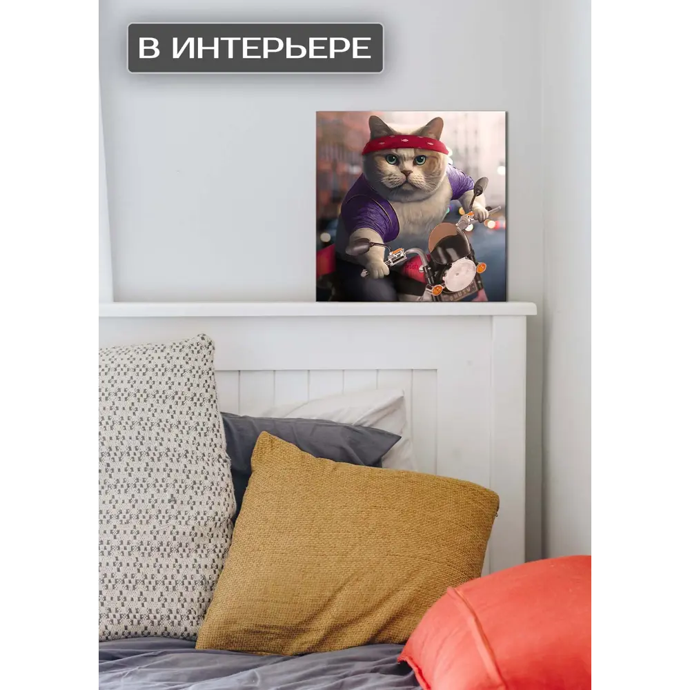 Картина на холсте Байкер 30x30 см 87233221 STLM-2064661 FBRUSH  - Вид №2