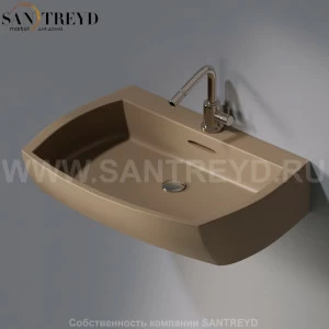 L283.132 Подвесная раковина настенная овальная A. e T. Italia SQUARE бежевая