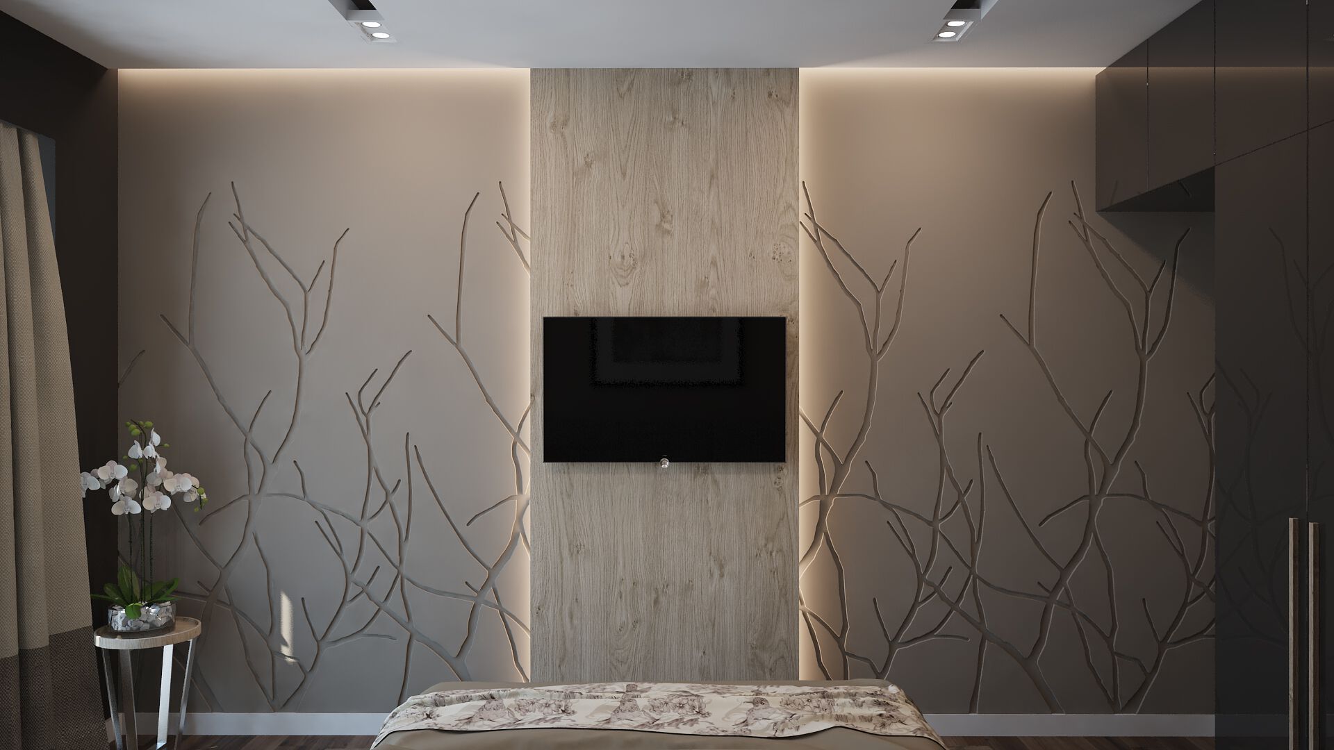 Трехмерная декоративная гипсовая панель WallDeco AUTUMN TREE ARCH-00008543 - Вид №2