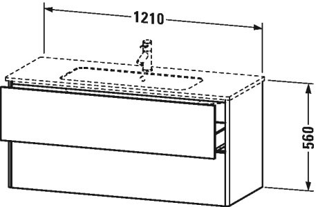 XS417408989 Тумбочка подвесная XSquare #XS4174 1210 x 478 мм Фланелево-серый глянцевый лак Duravit - Вид №1