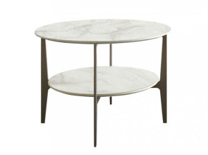 Круглый мраморный журнальный столик