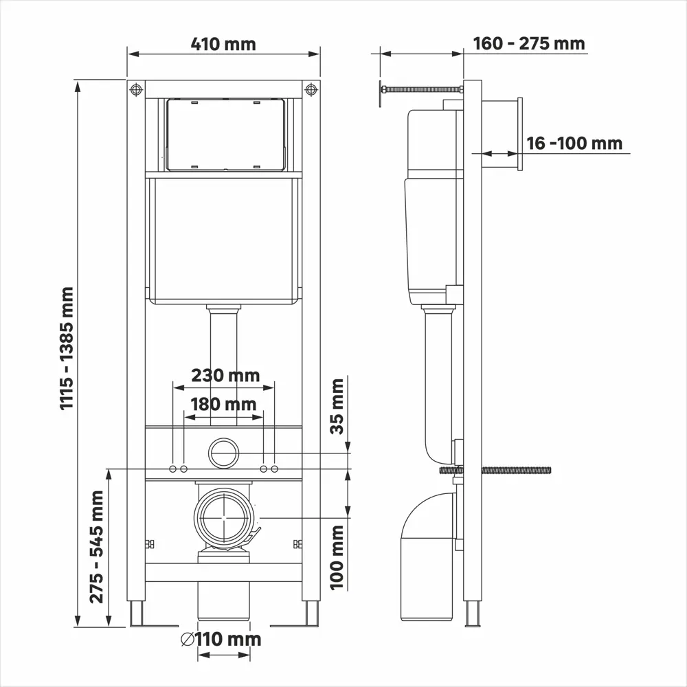Комплект инсталляция с унитазом Berges Line Black с микролифтом клавиша цвет черный 85586107 STLM-2194524 - Вид №6