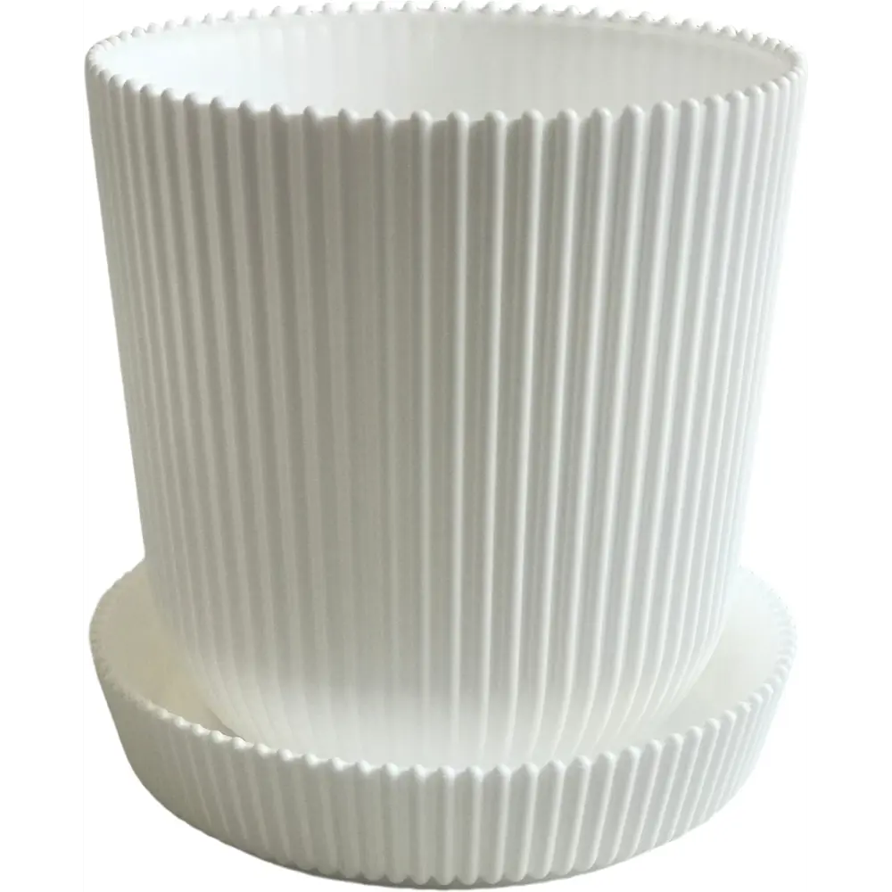 Горшок для цветов Тek.А.Тek 12x12x11.5 см v1 л пластик белый ТЕК.А.ТЕК Le Gaufre STLM-2186319