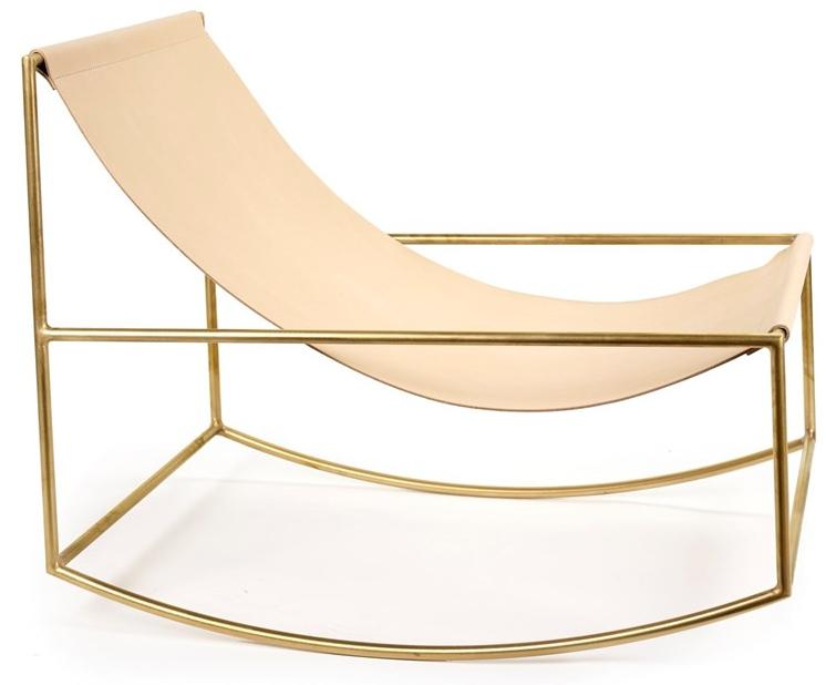 valerie_objects Кресло-качалка из латуни с подлокотниками  V9018019  - Вид №2