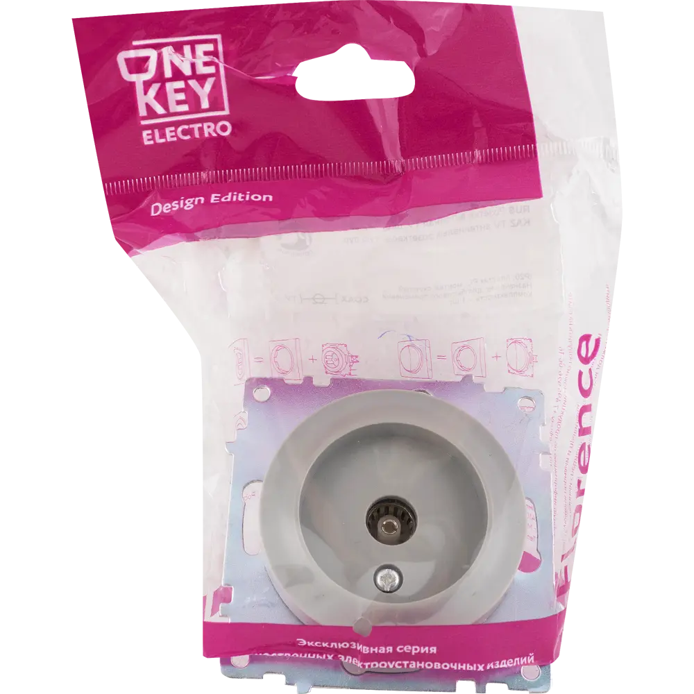 Телевизионная розетка OnekeyElectro Florence серая для скрытого монтажа 82127036 STLM-0019921 - Вид №4