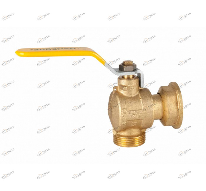 GENEBRE 3625 05 Кран шаровой угловой для газа, скользящая гайка M-F 