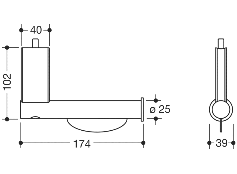 68426 Держатель рулона туалетной бумаги в комплекте HEWI System 900 - Вид №1