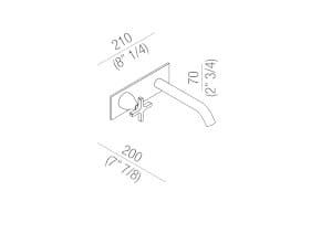 Латунный настенный смеситель для раковины с 2 отверстиями Agape Memory ARCH-00096161 - Вид №5