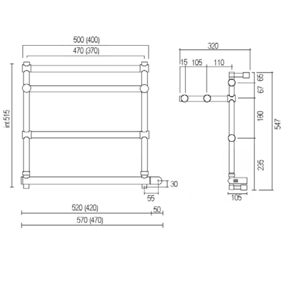 554 полотенцесушитель  SOLE Collection  Margaroli Santreyd 49060 - Вид №1