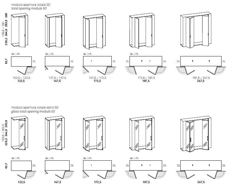 Шкаф с полным отверстием из дерева и стекла Caccaro ARCH-00068745 - Вид №6
