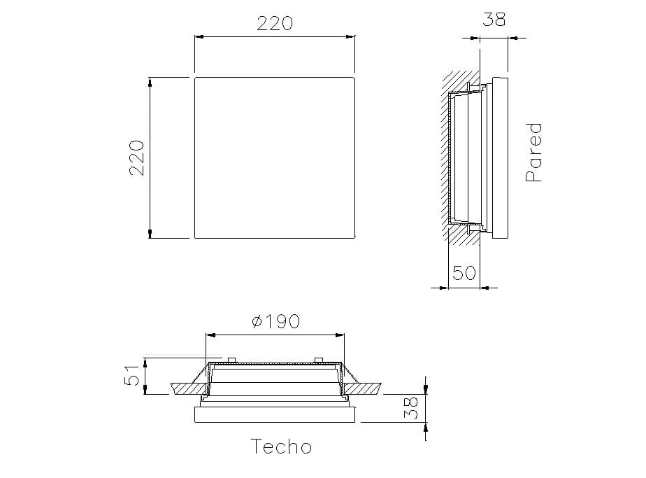 Настенный встраиваемый светодиодный аварийный свет DAISALUX NORMA ARCH-00044440 - Вид №1