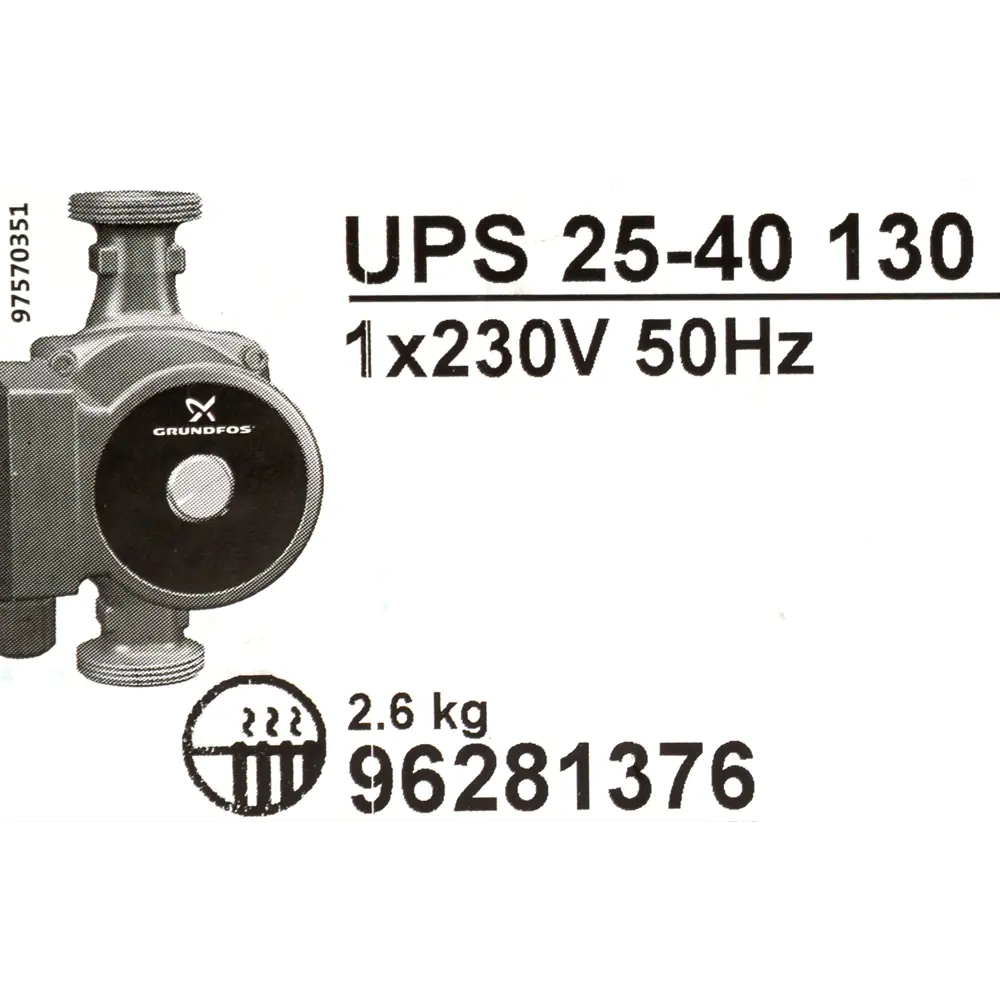 Насос циркуляционный Grundfos UPS 25/40 130 мм 82319887 STLM-2070841  - Вид №3