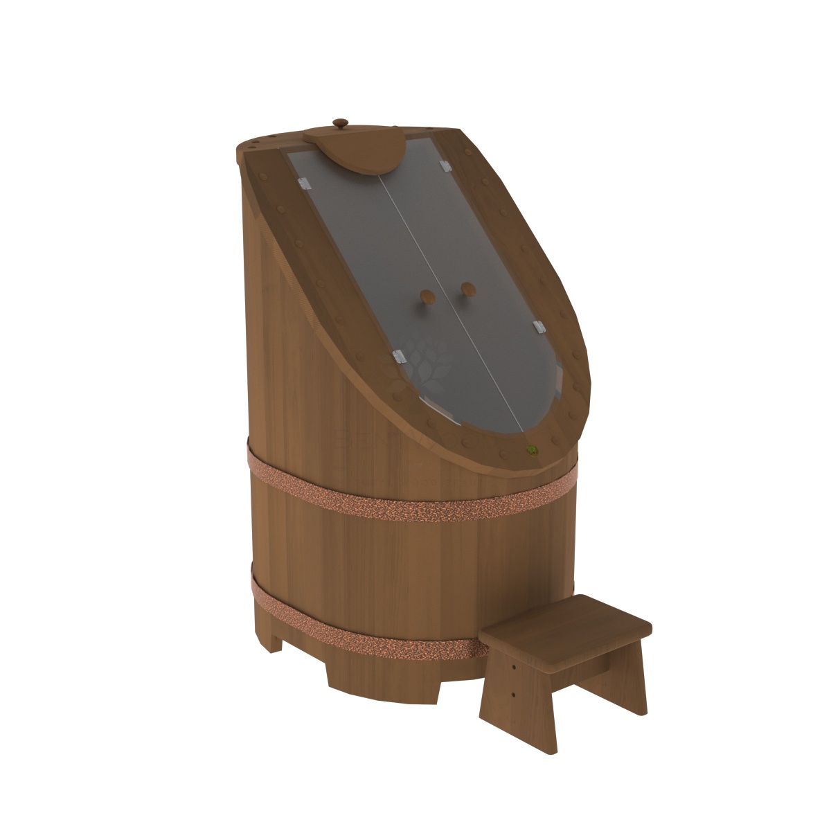 1756 Фитобочка со стеклом "Премиум" цвет орех, фурнитура 051 Alyarus 