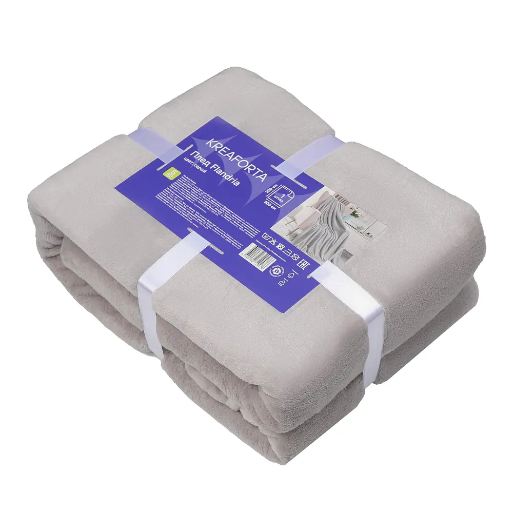 Плед KREAFORTA Flandria 200x220 см микрофибра цвет серый 89434094 STLM-2127040 - Вид №11