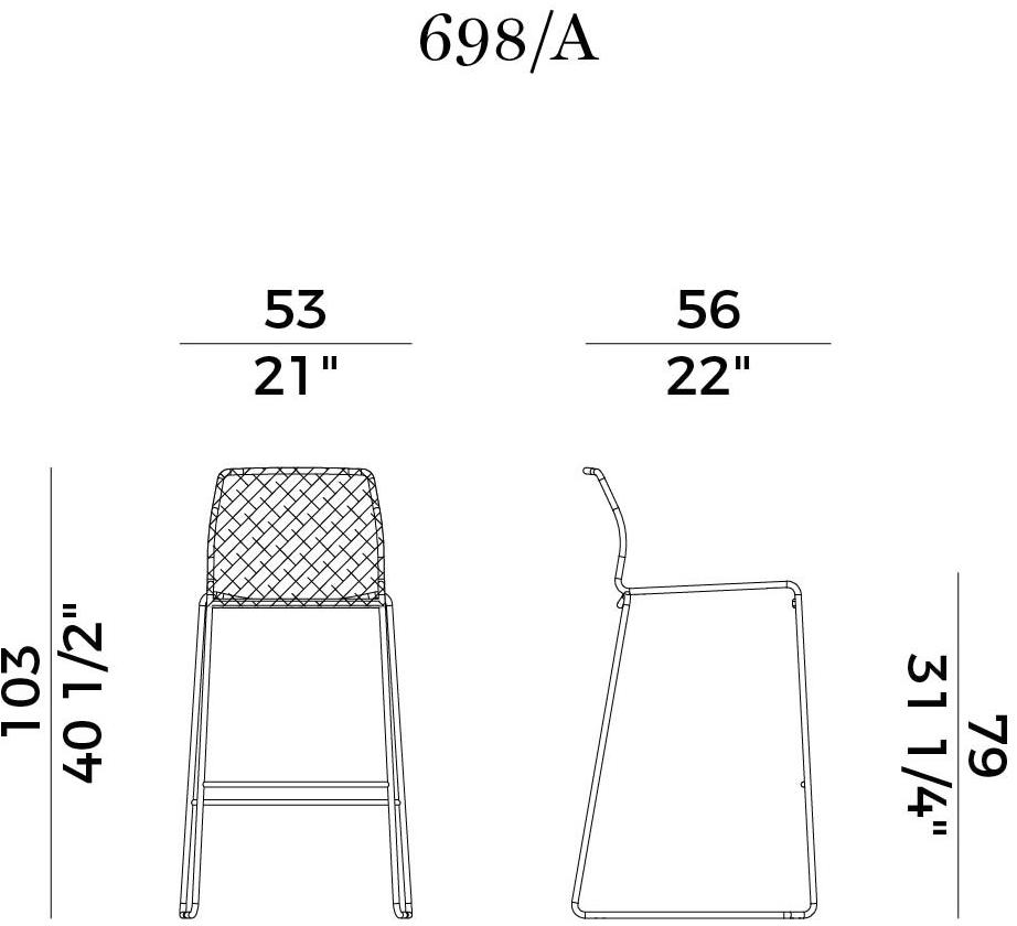 Potocco Высокий табурет с подставкой для ног Vela 698/a - Вид №6