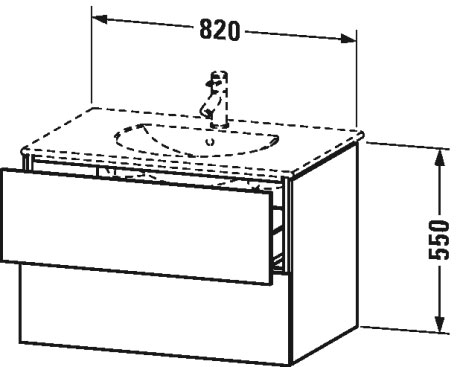 LC626207171 Тумбочка подвесная L-Cube #LC6262 820 x 534 мм Средиземноморский дуб Duravit - Вид №1